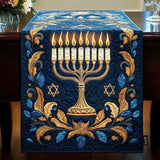 Chemin de Table Matelassé - Menorah Illuminée
