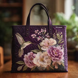 Sac Artisanal - Colibris et Orchidées, Violet