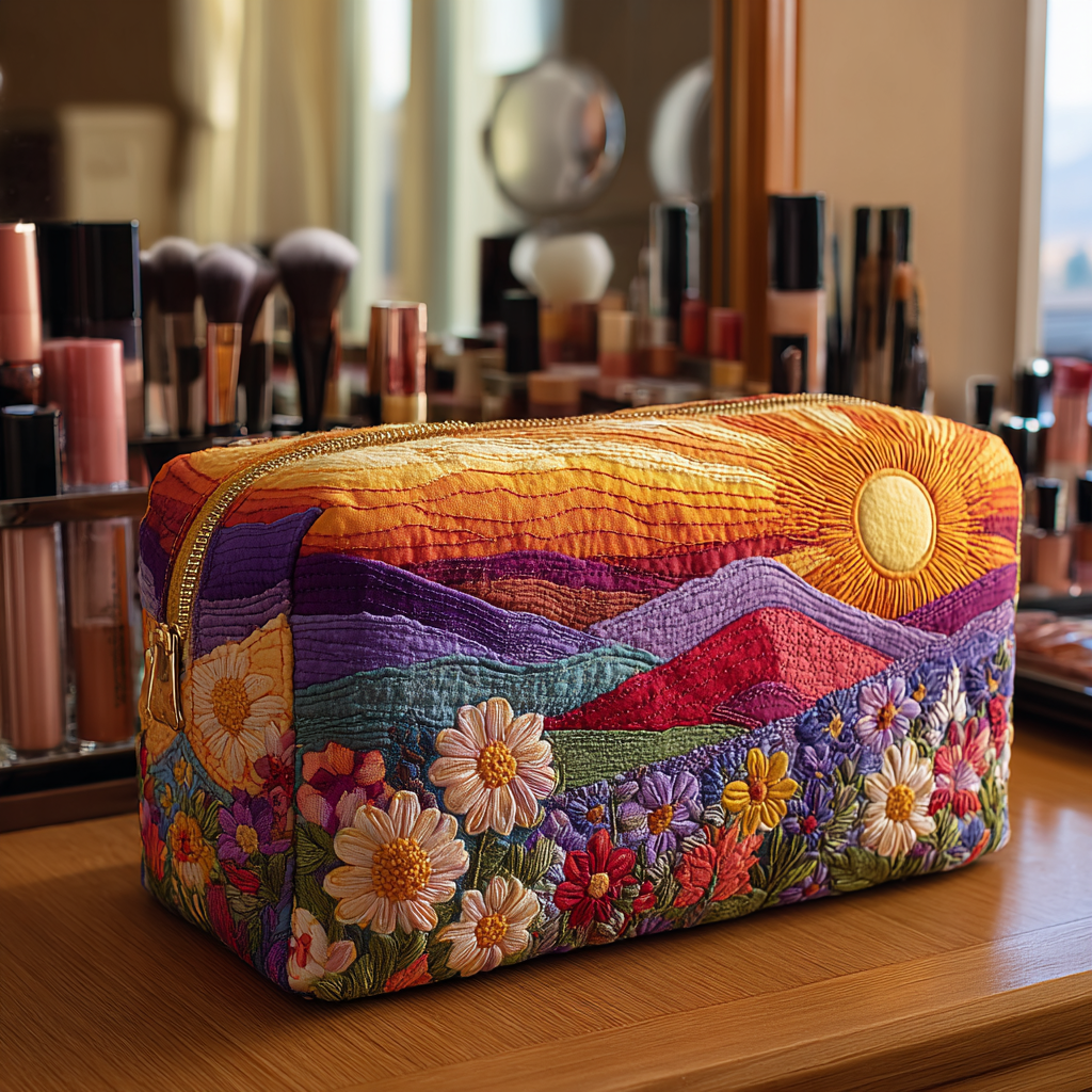 Delphine - Trousse de toilette matelassée Motif Lumineux