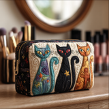 Mathilde - Trousse de toilette matelassée Chat Lumineux