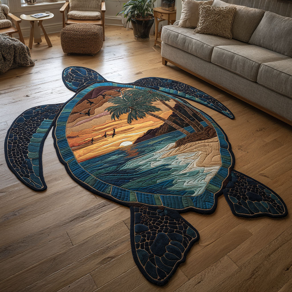 Corinne - Tapis décoratif Tortue Paradis Côtier