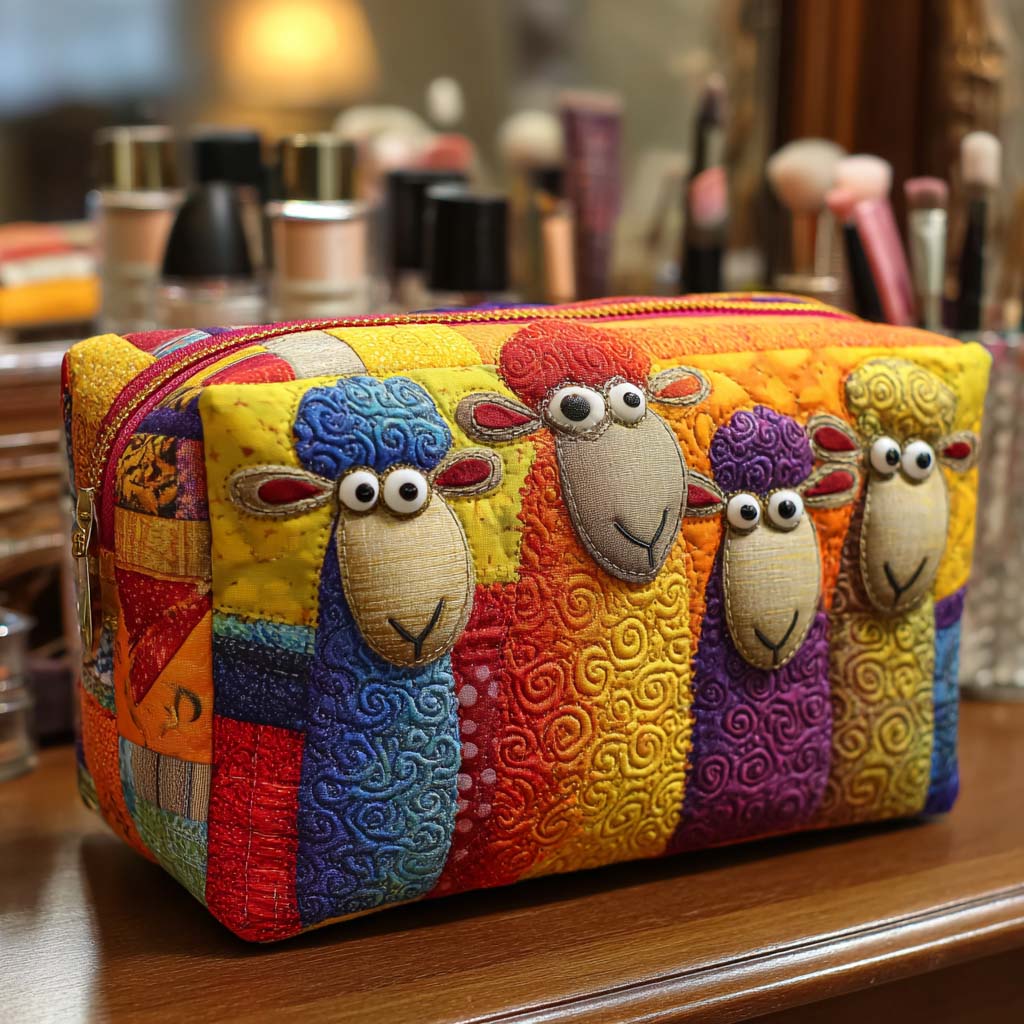 Charlotte - Trousse de toilette matelassée Motif Colorée