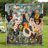 Iris - Couverture matelassée Jardin Emplumé