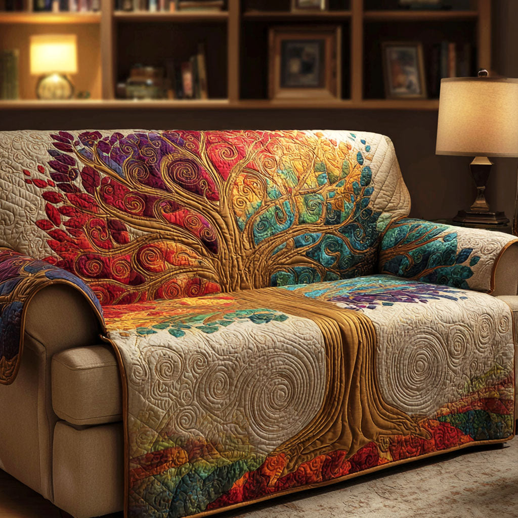Céline - Housse de canapé matelassée Aube Floral