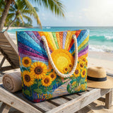 Sac de Plage Artisanal - Soleil Arc-en-ciel