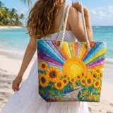 Sac de Plage Artisanal - Soleil Arc-en-ciel