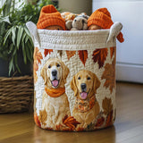 Panier à Linge Matelassé - Champ du Golden Retriever