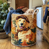 Panier à Linge Matelassé - Champ du Golden Retriever