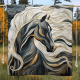 Léonie - Couverture matelassée Cheval Grâce