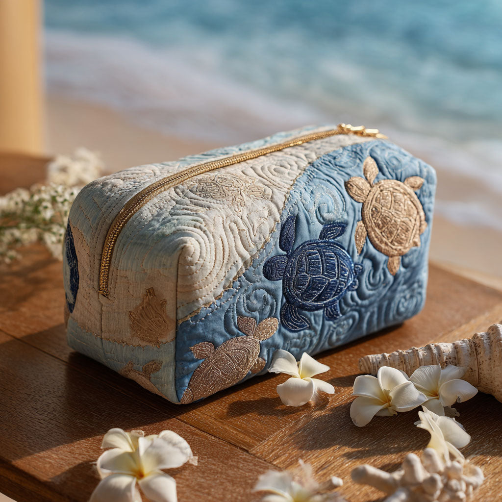 Inès - Trousse de toilette matelassée Tortue Marine