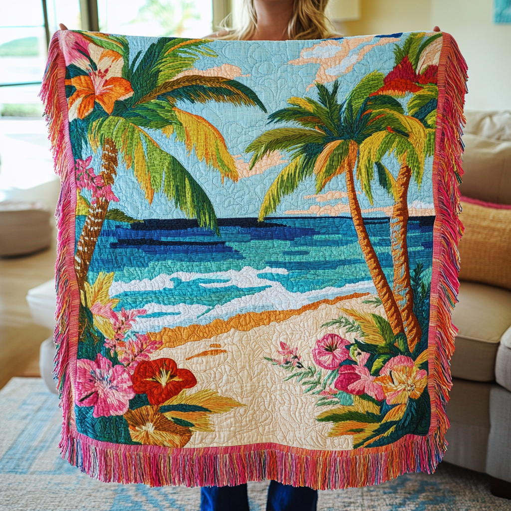 Océane - Couverture Tissée Évasion Paradisiaque