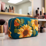 Blanche - Trousse de toilette matelassée Fleur Joyeux