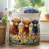 Nadège - Panier à Linge Triple Motif Décoratif