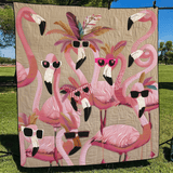 Agathe - Couverture matelassée Tropical Flamant Délice