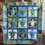 Perrine - Couverture matelassée Tortue Marée