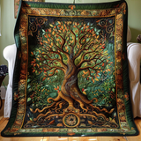 Prune - Couverture matelassée Artisanal à Nœud Celtique Arbre de Vies
