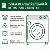 Violette - Housse de canapé matelassée Aspect Velouté