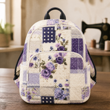 Sac à Dos Matelassé - Patchwork Fleuri Violet