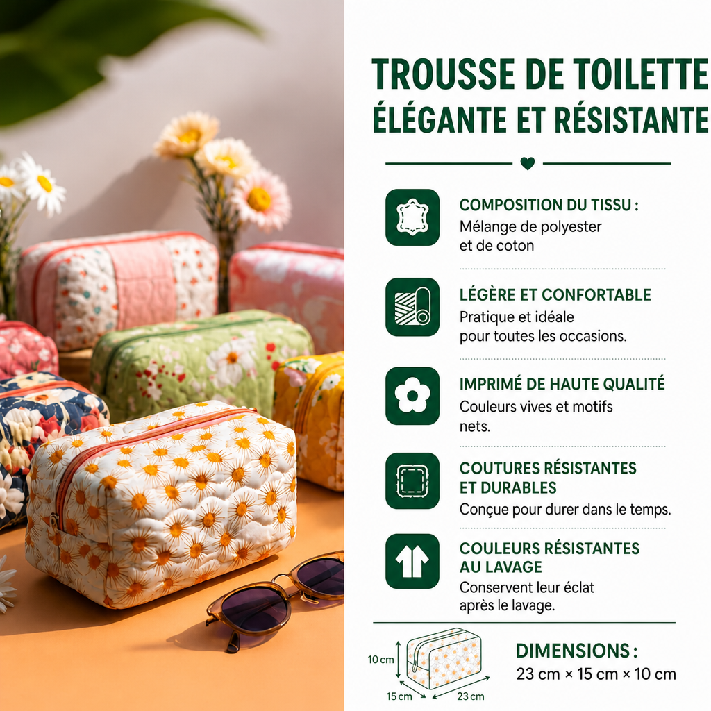 Inès - Trousse de toilette matelassée Détail Joyeux — photo 2