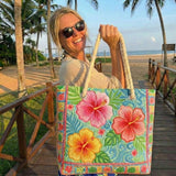 Sac de Plage Artisanal - Fleur Tropicale